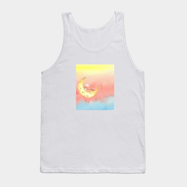 Cute mice sleeping on the cheese moon Tank Top by Mission Bear